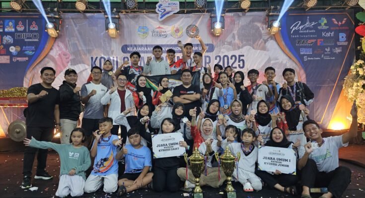 Membanggakan, Pengcab Taekwondo Kabupaten Tasik Raih Juara Umum Kejuaraan Daerah Taekwondo