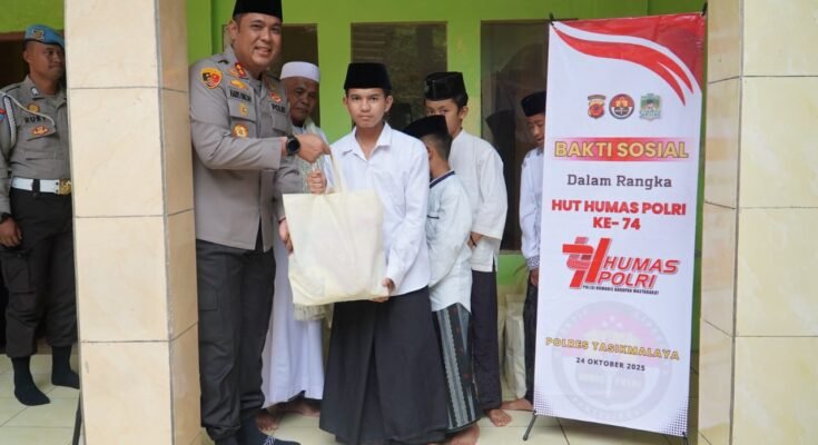 Polres Tasikmalaya Sambangi Pesantren dan Santuni Anak Yatim, Rayakan HUT ke-74 Humas Polri (Istimewa)