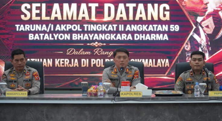 Polres Tasikmalaya resmi menjadi lokasi pelaksanaan Latihan Kerja (Latja) bagi Taruna dan Taruni Akademi Kepolisian (Akpol) Tingkat II Angkatan 59 Batalyon Bhayangkara Dharma
