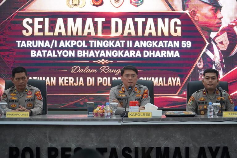 Polres Tasikmalaya resmi menjadi lokasi pelaksanaan Latihan Kerja (Latja) bagi Taruna dan Taruni Akademi Kepolisian (Akpol) Tingkat II Angkatan 59 Batalyon Bhayangkara Dharma
