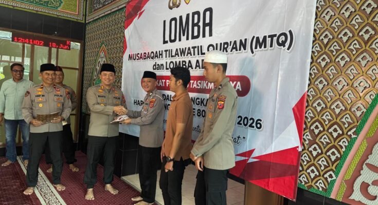 Hari Bhayangkara ke-80, Polres Tasikmalaya menggelar kegiatan keagamaan berupa Lomba Musabaqah Tilawatil Qur'an (MTQ) dan Lomba Adzan di Masjid An-Nur Mapolres Tasikmalaya, Kamis (18/6/2026).